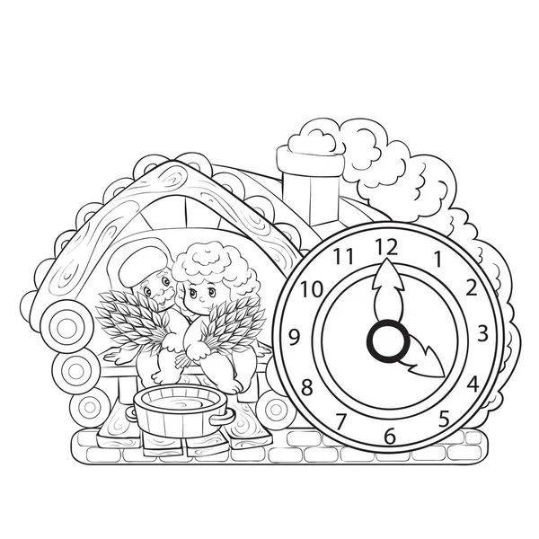 Ilustración Una Viejo Cara Reloj Con Ángulo Perspectiva Eps8 Vector — Vector de stock