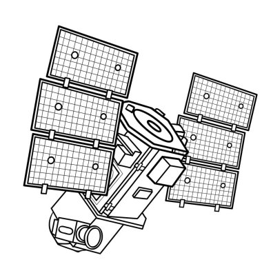 skeç, yıldız gemisi, boyama kitabı, karikatür çizimi, beyaz arkaplandaki izole nesne, vektör illüstrasyonu, ep