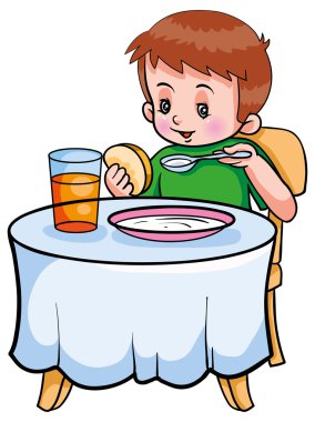 Çocuk having kahvaltı