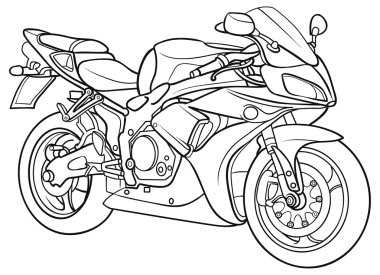 Sketch Motorcycle clipart