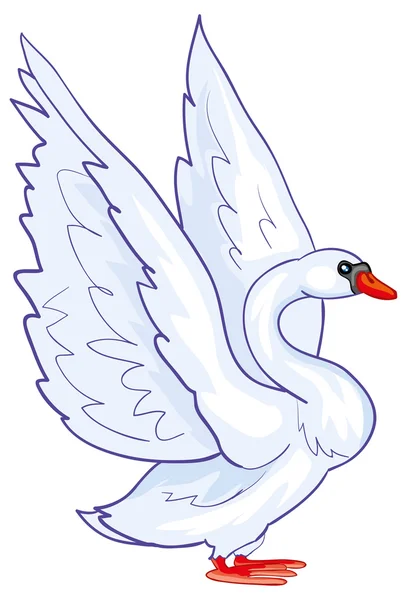 Cisne solitario — Vector de stock