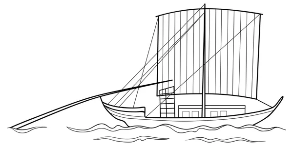 Ancient Yacht — Stock Vector
