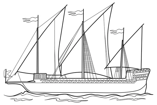 Croquis yacht — Image vectorielle