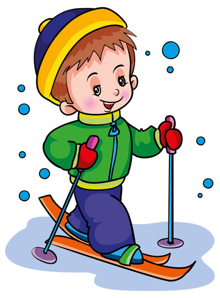 Boy skiing