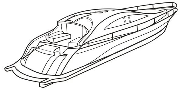 Bateau à moteur — Image vectorielle