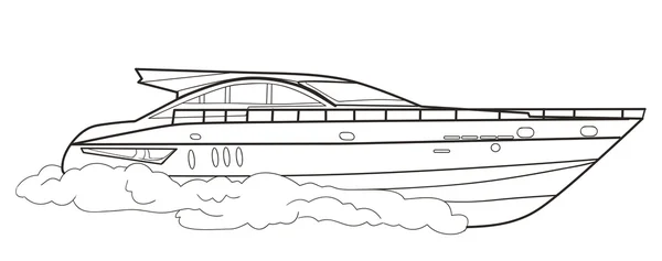 Bateau à moteur — Image vectorielle