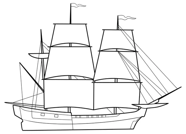 Schets jacht — Stockvector