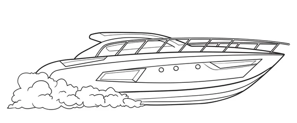 Bateau à moteur — Image vectorielle