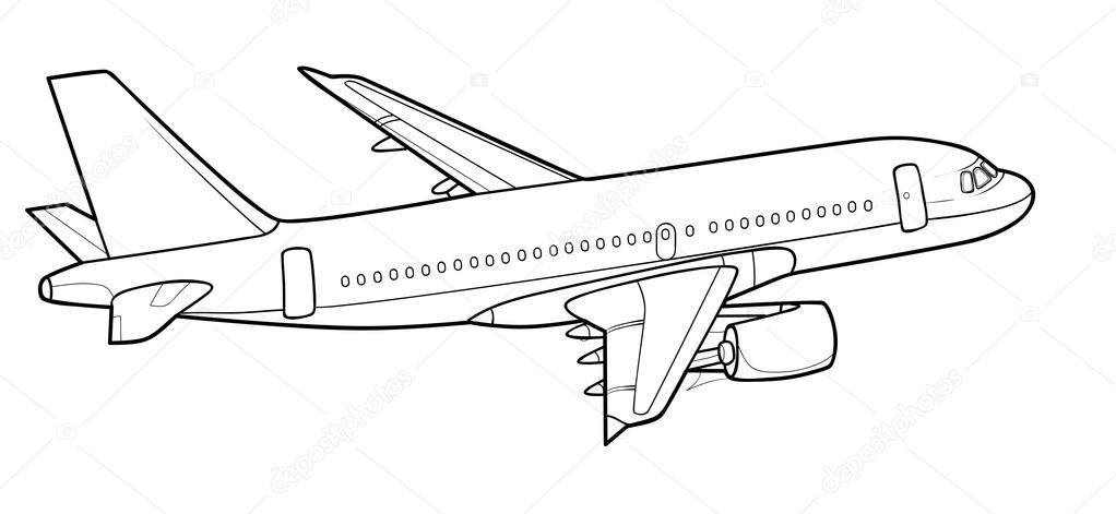 Flying airplane sketch stock illustration Illustration of plane  12357795