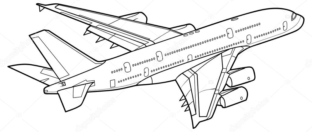 Plane sketch illustration vector on white background  CanStock