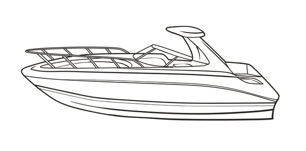 Outline of sport boat — Stock Vector