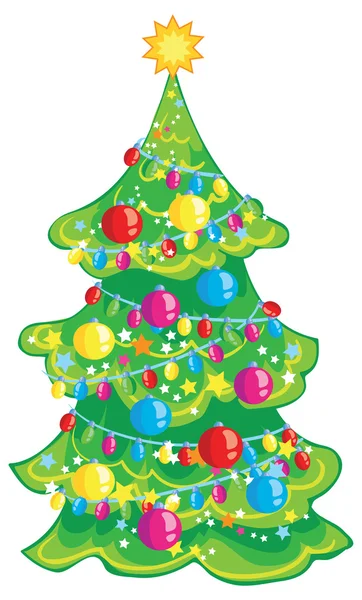 Cartoon Christmas tree — Stock Vector