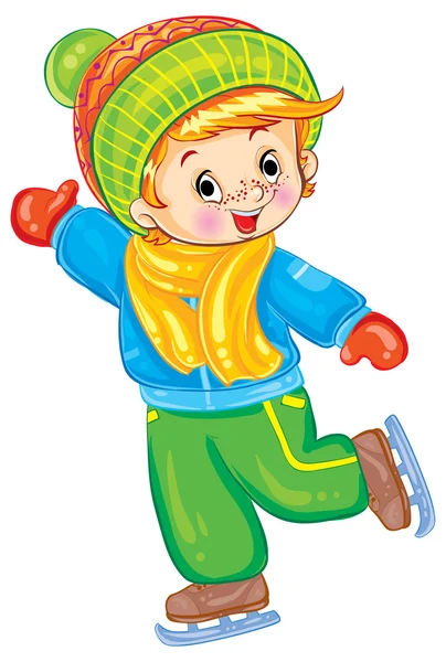 Çizgi film çocuk buz pateni