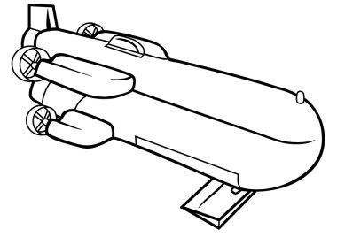Denizaltı çizgi film illüstrasyon