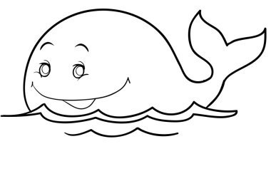 Balina çizgi film illüstrasyon