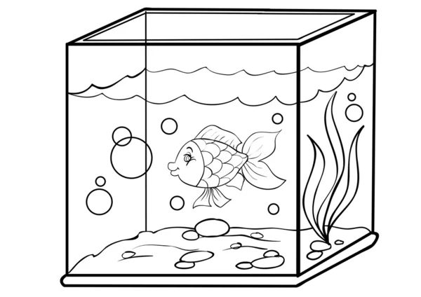 Aquarium Illustration de bande dessinée — Image vectorielle