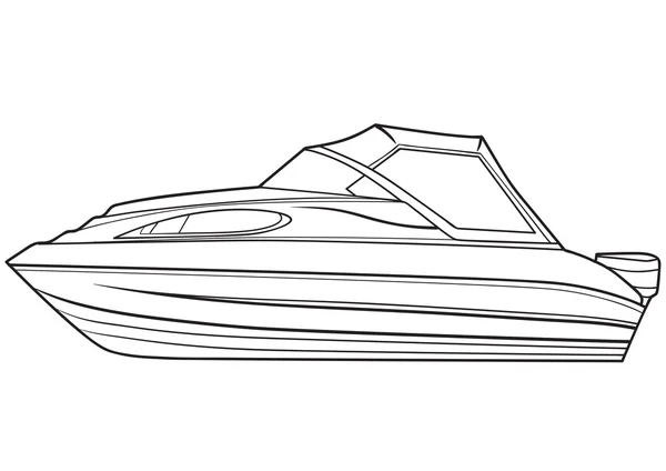 Motor boat sketch coloring book isolated object Vector Image