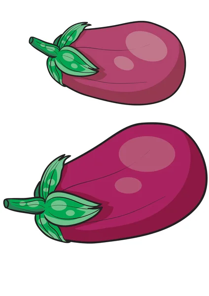 Aubergines Cartoon afbeelding — Stockvector