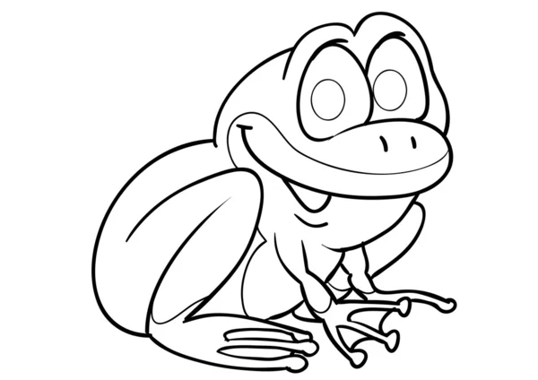 Kurbağa karikatür çizimi — Stok Vektör
