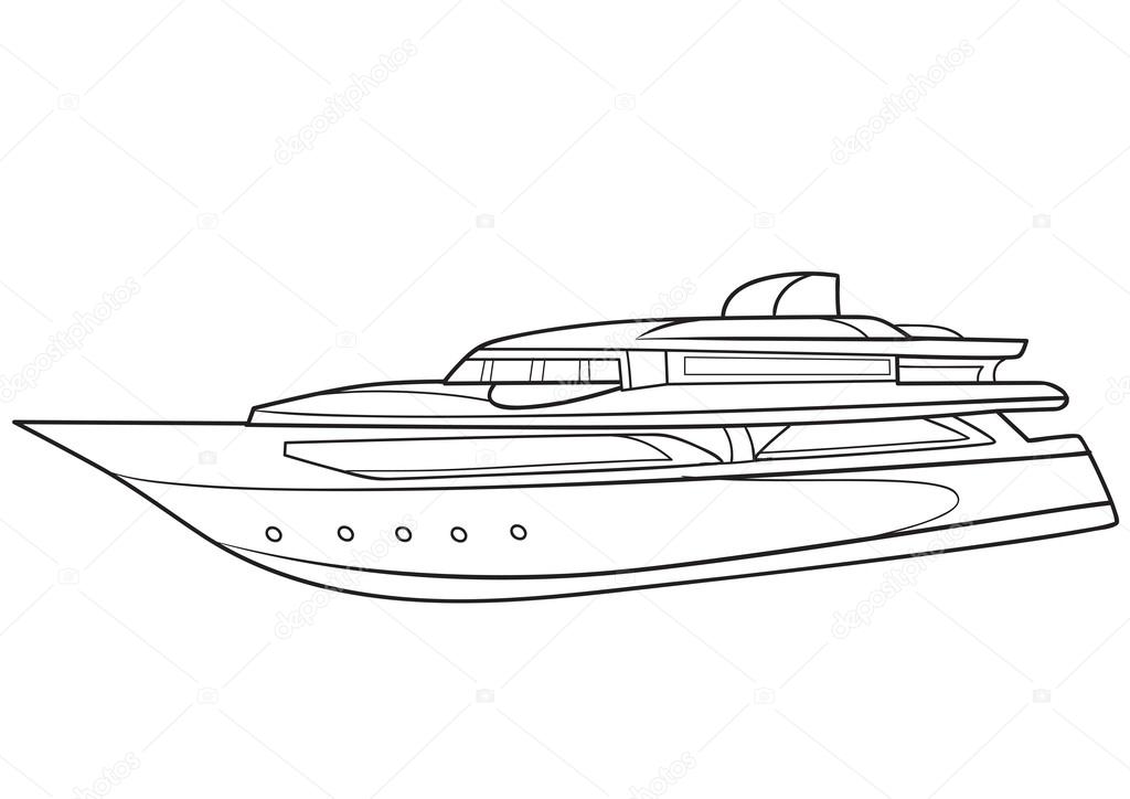 Boat drawing illustration Stock Vector by ©Kopirin 64036445