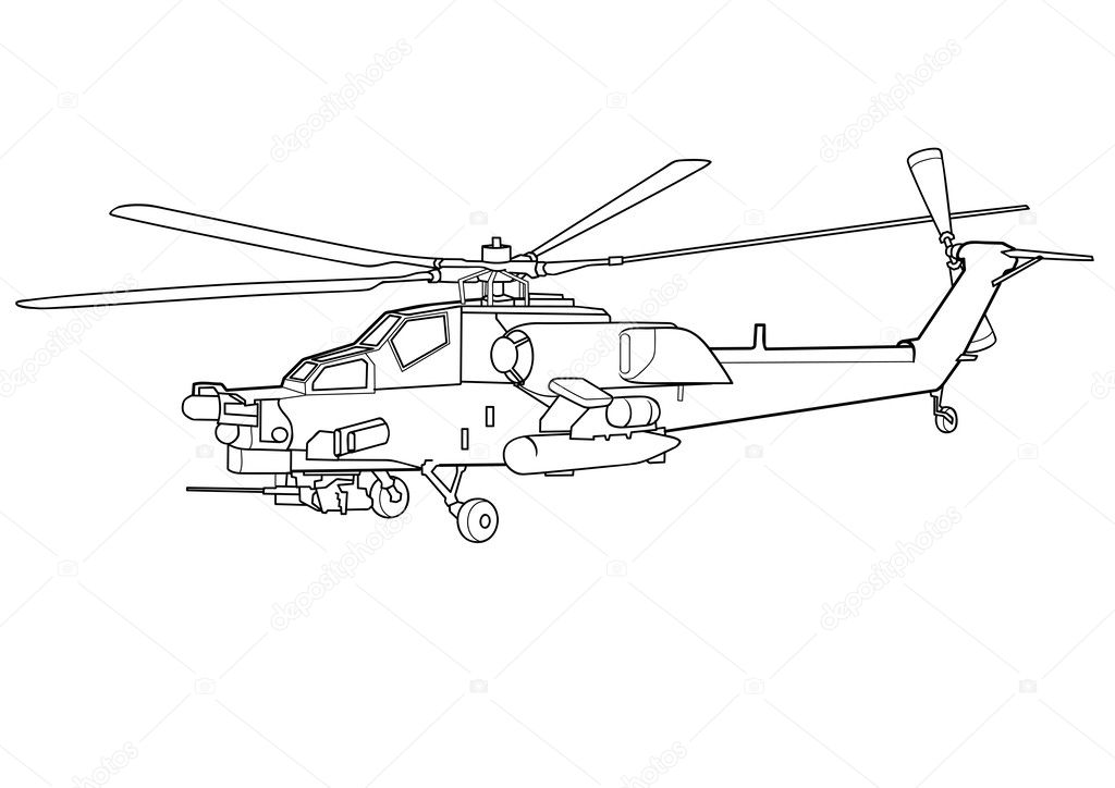 Outline Helicopter  illustration