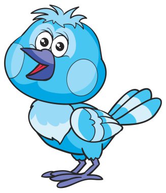 Mutlu karikatür kuş