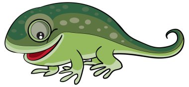 Karikatür mutlu bukalemun