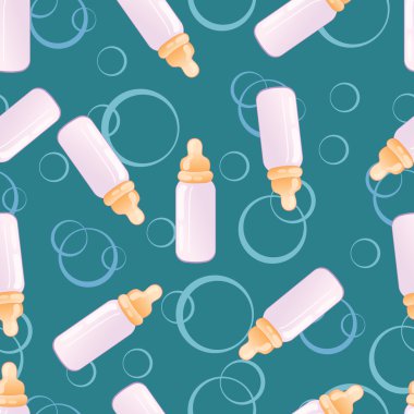 Bebek süt şişeleri ile desen