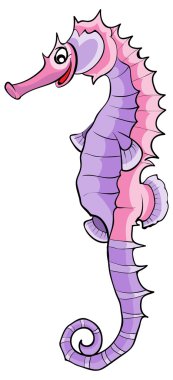 Karikatür mutlu deniz atı