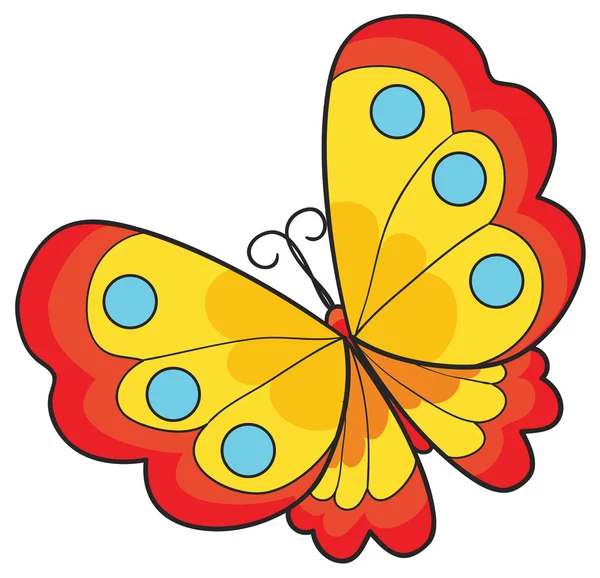 Ilustración de mariposa de dibujos animados — Vector de stock