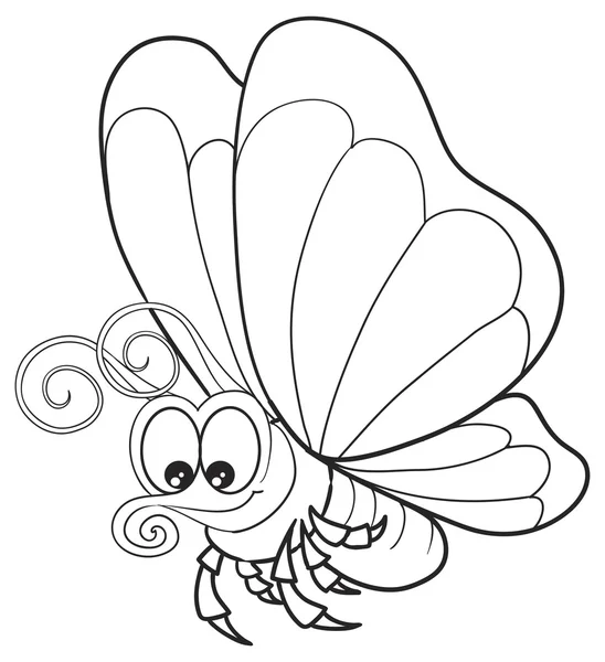 Divertido mariposa de dibujos animados — Vector de stock