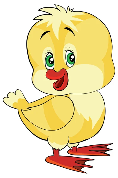 Happy cartoon little duck — Stock Vector