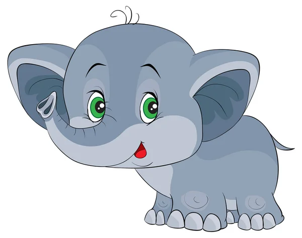 Dibujos animados elefante feliz — Vector de stock