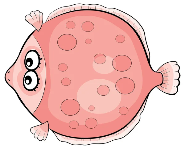 Cartoon funny Flatfish — Stock Vector