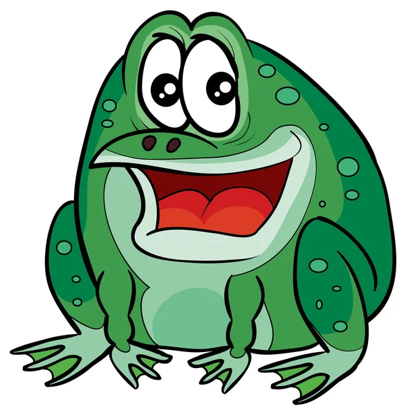 행복 한 만화 개구리 — 스톡 벡터