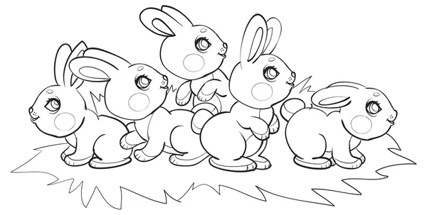 面白い漫画のノウサギ — ストックベクタ