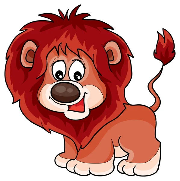 Cartoon happy lion — Stock Vector