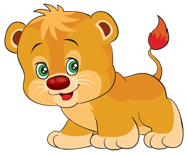 Dibujos animados león feliz — Vector de stock