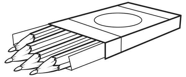 Олівці в коробці ілюстрація — стоковий вектор