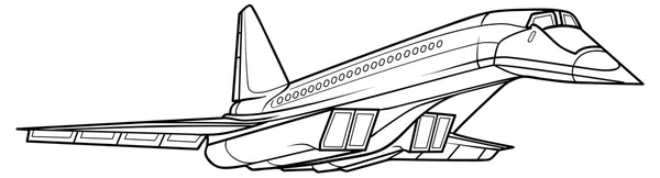 Schets illustratie van vliegtuig — Stockvector