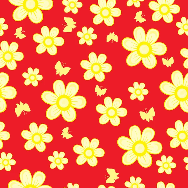 Seamless pattern with flowers — Stock Vector