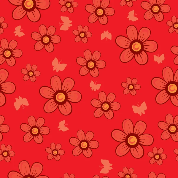 Seamless pattern with flowers — Stock Vector