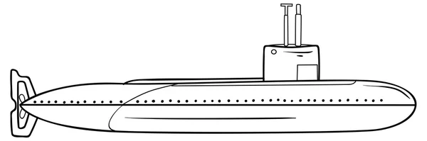 潜水艦のスケッチ図 — ストックベクタ