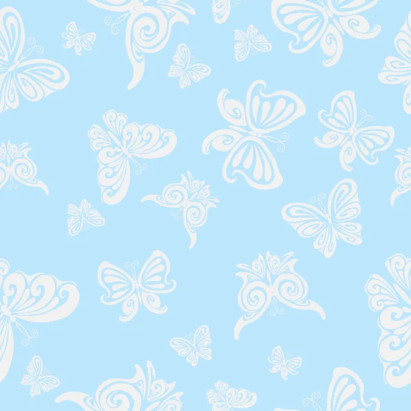 Patrón sin costuras con mariposas — Vector de stock