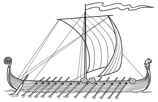 ヨットのスケッチ図 — ストックベクタ