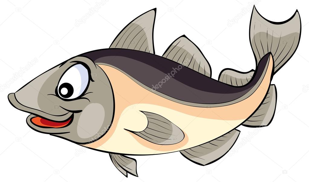Cartoon happy Codfish