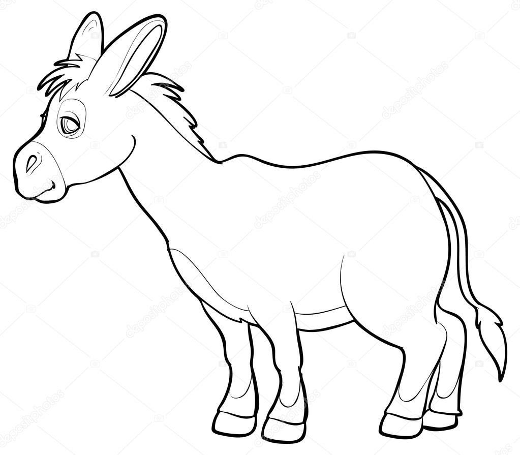 Funny cartoon Donkey — Stock Vector © Kopirin #68543625