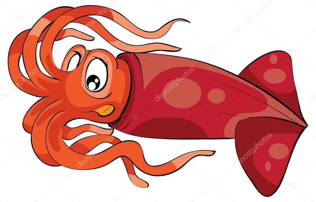 Cartoon funny Squid Stock Vector Image by ©Kopirin #68545769