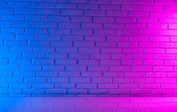 Close-up van een neon bakstenen muur Rechtenvrije Stockafbeeldingen