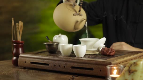 Traditionele Chinese thee brouwen — Stockvideo